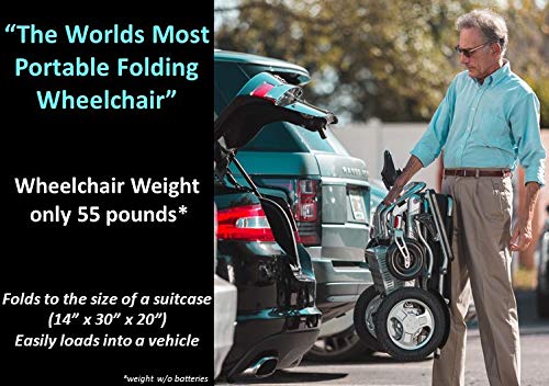 Miracle Mobility Freedom Series Gold XLD10 Electric Folding Mobility Wheelchair with Two 250W Motors and Two 24V, 144Wh Lithium Ion Batteries, Silver