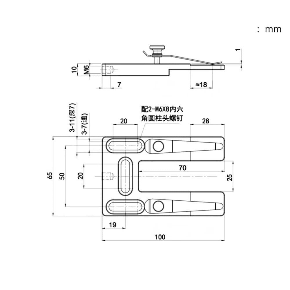 Toplionace Portaobjetos de Microscopio con Resorte, de Aleación de Aluminio, con Orificios de Montaje para Platina de Traslación de 100x65mm