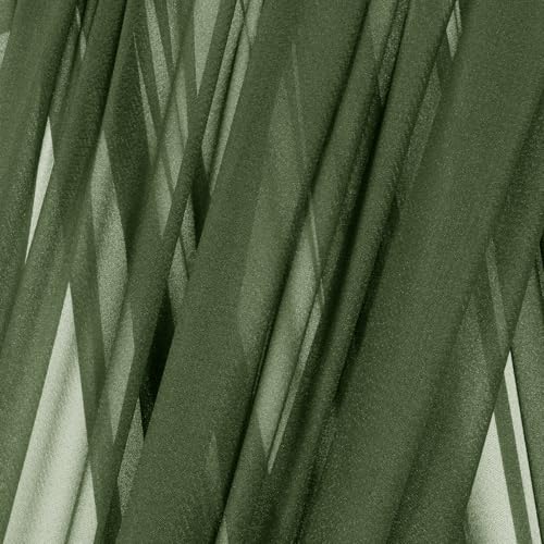 Image of MLMC Olive Green Wedding Arch Draping Fabric 29 inch x 20 FT Extra Long Gauze Drapes Sheer Backdrop Curtains 6.6 Yards Outdoor Drapery Panels for Wedding Ceremony Party Ceiling Decoration 4 Panels