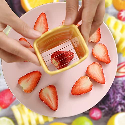 3Pcs Cup Slicer Fruit, 2023 New Fruit Slicer Egg Slicer Stainless Steel Strawberry Slicer, Fruit Slicer Egg Slicer - Stainless Steel Strawberry Slicer #TOP3