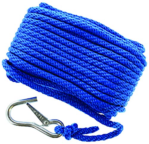 Seasense 3/8 X 50 Mfp Solid Braided Rope, Blue, With Spring Hook #TOP12