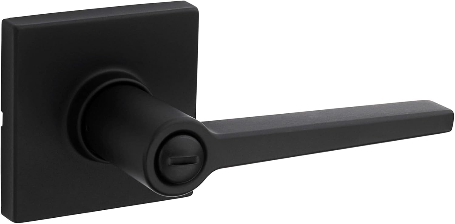 Safe Lock by Kwikset Daylon Lever Square Rose Privacy Lock Matte Black