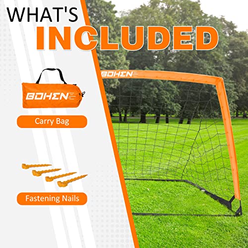 Bohen Portable Soccer Goal For Kids - 6X4Ft Foldable Soccer Net For Backyard Indoor Outdoor With Carrying Bag For Easy Storage And Transportation(6X4Ft, Orange) #TOP2