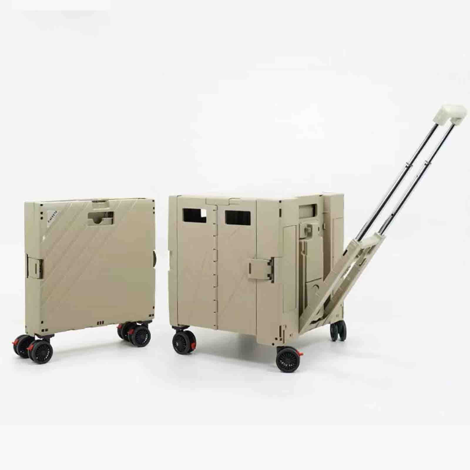 Carrello della spesa pieghevole multifunzione, carrello da supermercato con scatola portaoggetti, portatile per esterni, per generi alimentari, viaggi e campeggio