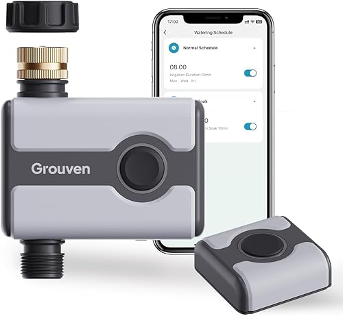 Miniatura 8 de Sistema de riego por goteo con temporizador de agua, kit de riego automático de conexión rápida con manguera de 1/2 pulgada, tubo de distribución