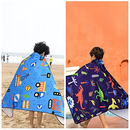 2 Piece Beach Towel Oversized, Dinosaur Kids Beach Towels Quick Dry, Soft Absorbent Bath Towel For Toddler Kids Baby, Microfiber Sand Free Pool Towel For Bathroom Sports Summer Travel Swim, 32" X 60" #TOP1