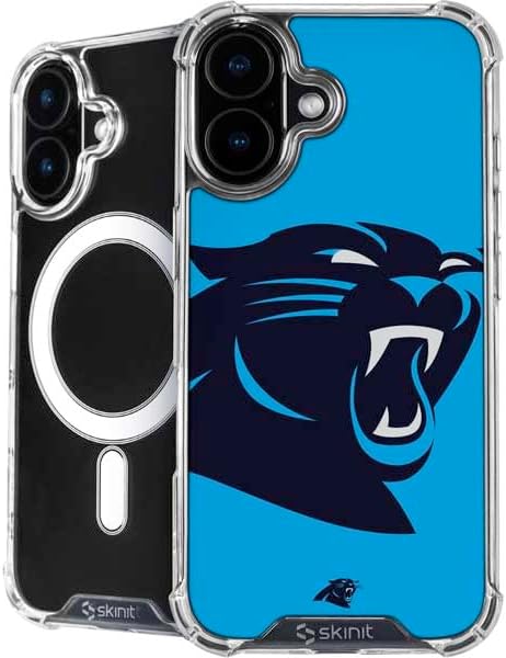 Skinit Phone Case Compatible with MagSafe iPhone 16 - Officially Licensed NFL Carolina Panthers Blue Performance Series Design