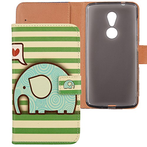 Lankashi Elephant Design PU Flip Billetera Funda De Carcasa Cuero Case Protective Cover Piel para ZTE AXON 7 Mini 5.2' 4G