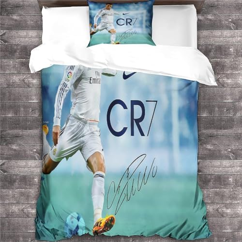 Housse de couette Ronaldo hypoallergique avec fermeture éclair 3D - 3