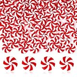JUNEBRUSHS 1 Inch Candy Cane Christmas Decorations, 50Pcs Plastic Fake Candy Peppermint Candy Ornaments Red and White Christmas Candy Ornaments for Xmas Holiday Decor Party Favors Crafts