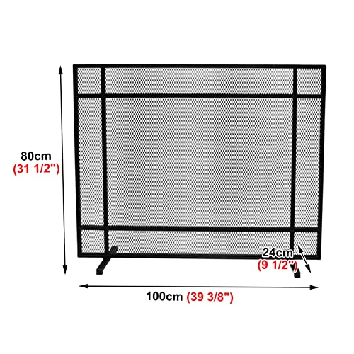 Pantalla de fuego elegante con estructura de panel único resistente al calor continuo 4