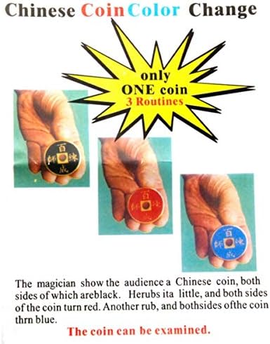 WSNMING Magic Chinese Coin Color Change Magic Tricks Close up Stage Illusions Mentalism Magic Gimmick Magician Props Accessories