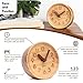 Driini Wooden Analog Desktop Clock – 4.3 in. Decorative Pinewood Clock, No-Tick Design – Easy to Read Silent Sweep Mantle Clock – Quiet Tabletop Clocks with Wood Body, Hands, & Battery Cover; Light