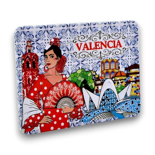 BDM - Imán Nevera Valencia | Diseño de Cerámica 3D| Ciudad de Las Artes y Ciencias y Miguelete | Recuerdo de España - Modelo 3
