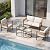 Grand patio 5-Piece Outdoor Furniture Set with Thick Cushions and Coffee Table, Wicker Sofa Conversation Set for Backyard, Natural