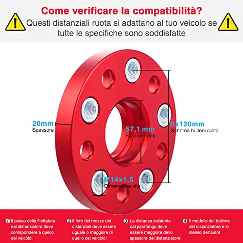 Pindex Distanziali Ruote 20mm: Alluminio