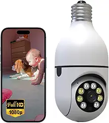 Câmera de Segurança Wi-Fi, Lâmpada com Visão 360°, Full HD 1080p, Áudio Bidirecional, Detecção de Movimento, Visão Noturna Colorida, IP44, Bivolt, Controle via App Yoosee