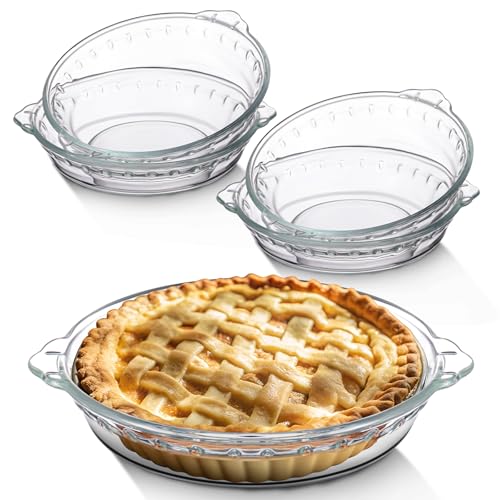 Uiifan 4 Pack 6 Inches Mini Glass Pie Pan for Baking 11.6 oz Clear Pie Plate with Handles Round Glass Dish for Baking and Serving, Snacks, Salads, Desserts by Uiifan - Used condition - US$25.64