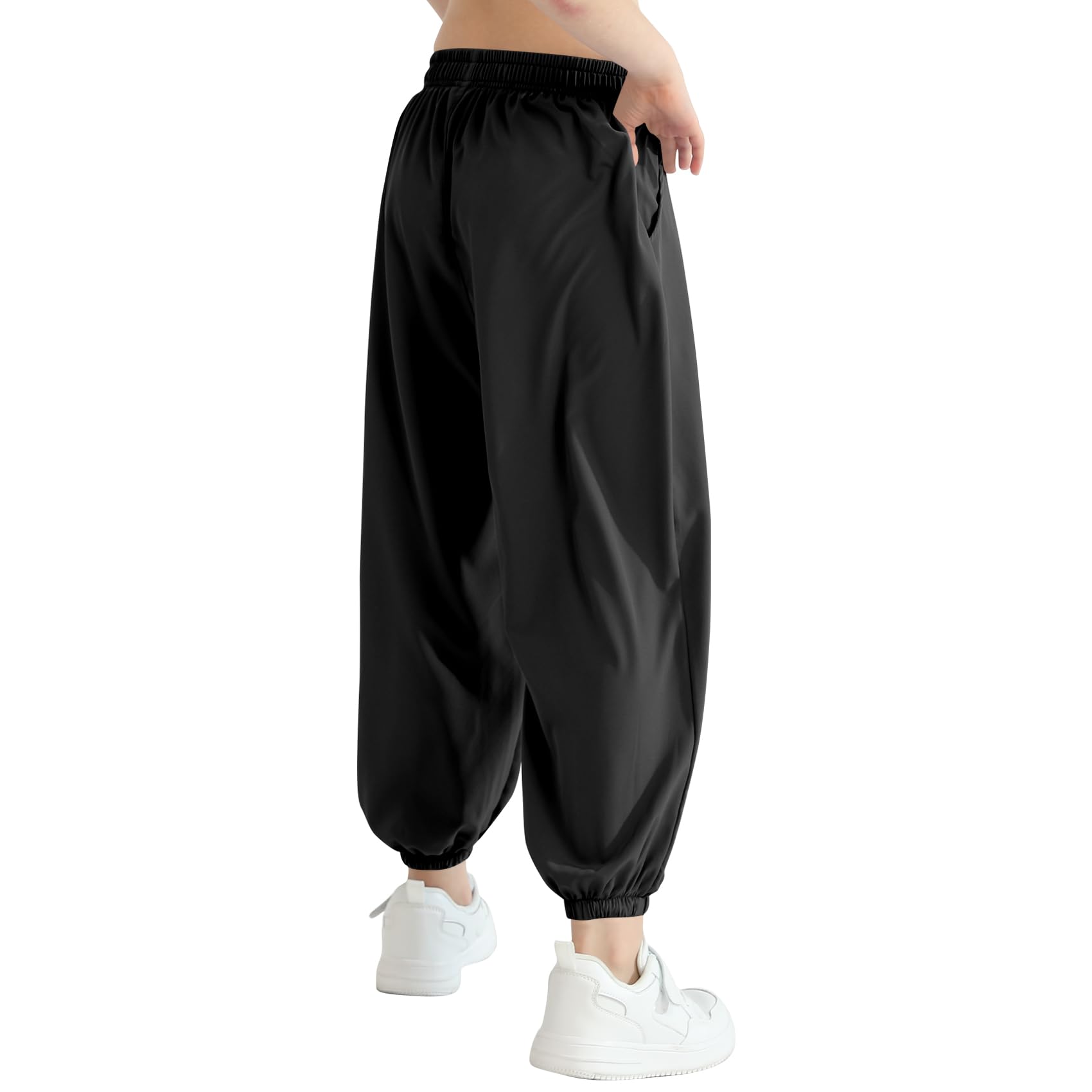 3T-14 Jahre Mädchen Leichtgewichtige Baggy Jogginghosen Sweatpants Weitbeinige Schnürbund Hose Hip Hop Tanzhosen Mit Taschen