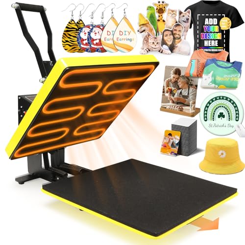 Whubefy Heat Press Machine for T Shirts 15x15 Slide Out Drawer with...
