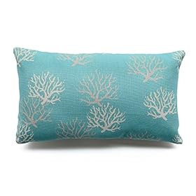 Hofdeco Decorative Set of 2Pcs Throw Pillow Case Modern Aqua Turquoise Coral and Starfish Coastal Nautical Indoor… 51SJt+TsVnL. SS280