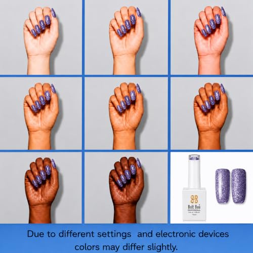 Image of BOLT BEE 15ML Gel Nail Polish 1Pc Clear Pink Glitter Nail Polish Soak Off UV LED Nail Gel Polish Nail Art Starter Manicure Salon DIY at Home, 0.5 OZ (1) (77)