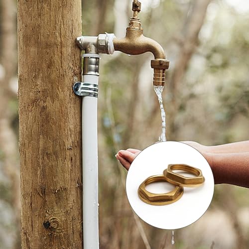 LERANXIN 6 Stück Flansch Sechskantmutter, G3/4 Flansch Innengewinde Messing Sechskantmutter, 3/4 Zoll Flanschmuttern für Badezimmer Waschbecken Sanitär Armaturen Zubehör