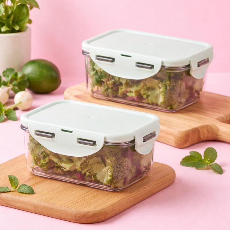 Image of LocknLock 600ml Food Storage Containers (Pack of 2) | Airtight, Leakproof, BPA-Free Plastic Boxes | Stackable Kitchen Containers for Lunch, Fridge & Pantry Storage