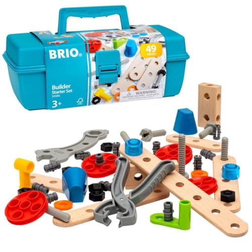 BRIO Builder Starter Set 34586 - Comprehensive 49 Piece STEM Buil...