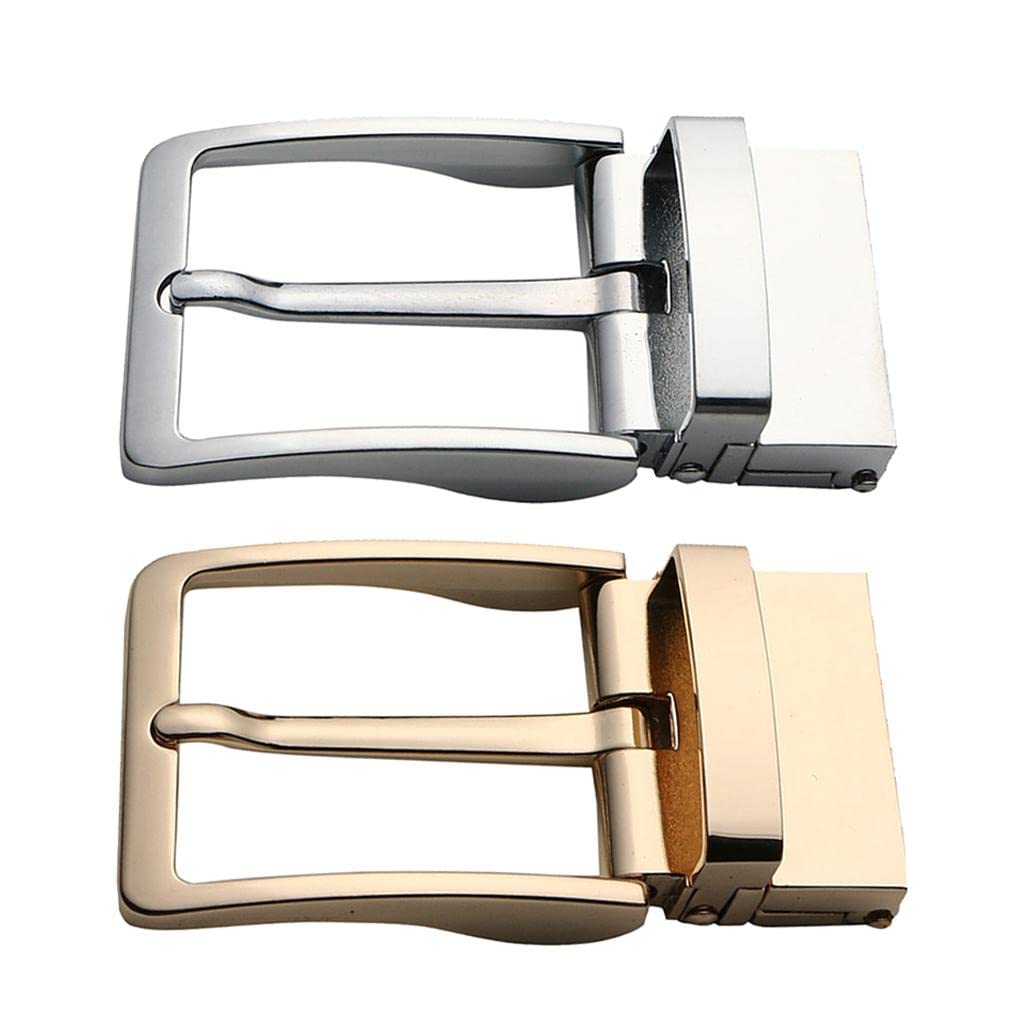 2x Men Reversible Alloy Belt Buckles Single Prong Rectangular Pin Buckles-image-34