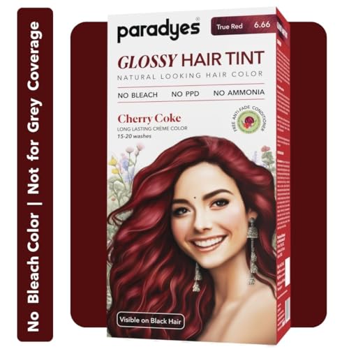 Paradye's No Bleach Cherry Coke Glossy Hair Tint, Ammonia-Free Fo...