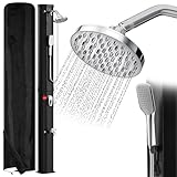 SWANEW Ducha solar de 60 litros para jardín, incluye cubierta protectora y...