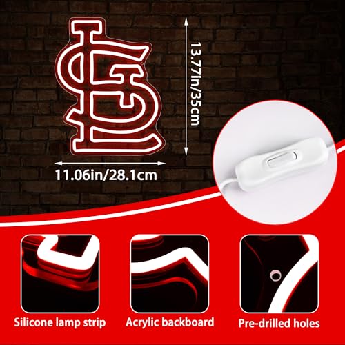 Image of Baseball Neon Sign for Wall Decor Baseball Neon Light Baseball Sports LED Neon Signs for Man Cave,Club,Bar Pub,Party,Christmas Birthday Gifts for Man,Boys,Fans,Size 13.8 * 11.1inch(XD241)
