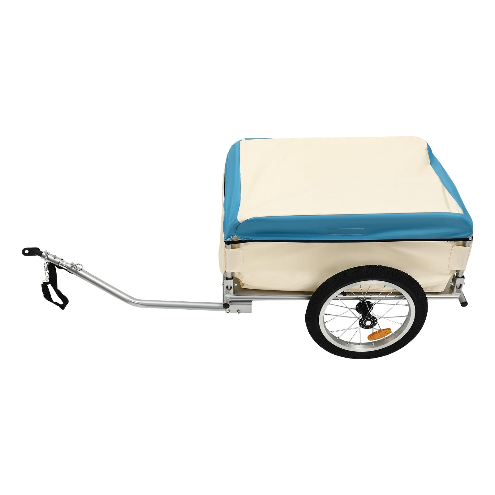 Klappbar Fahrrad anhänger Aluminium Fahrradanhänger Lastenanhänger mit Schutzplane und Universal-Kupplung 50 kg Ladegewicht für 24 Zoll/26 Zoll Mountainbikes