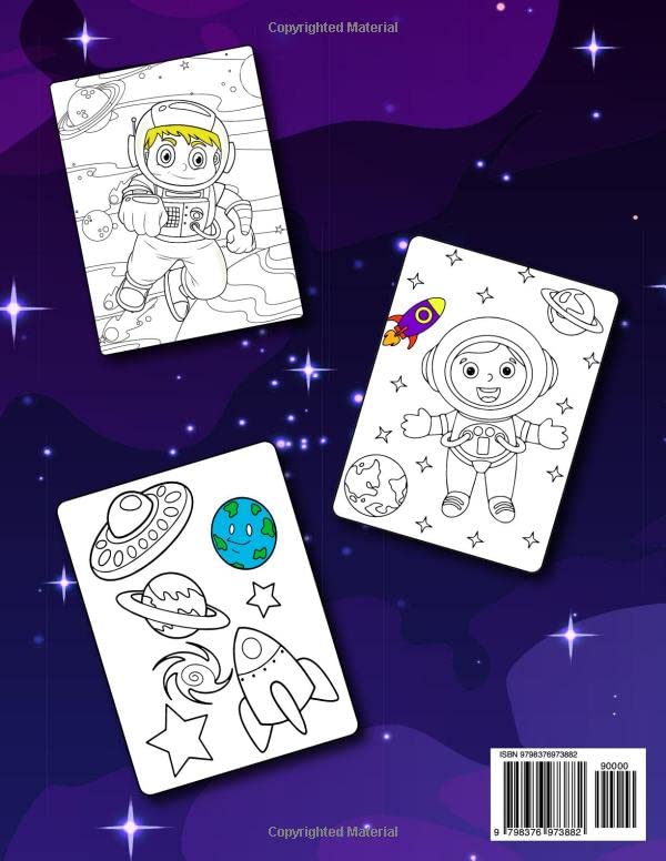 Vista 2 de Space Coloring Book for Kids Explore the Wonders of Space With the New Toddler Activity Book Learn About Outer Space, Planets, Astronauts and the