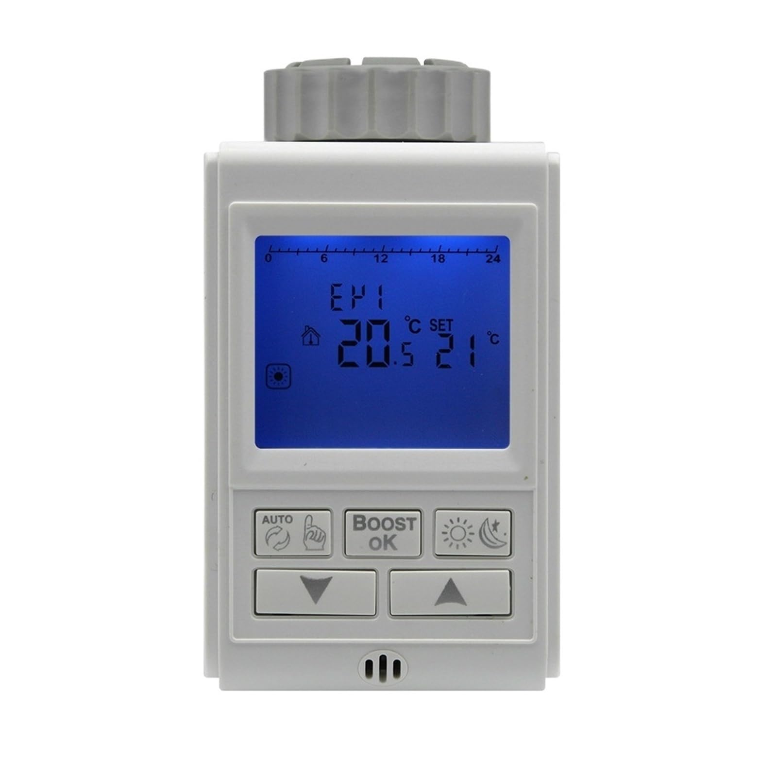 Válvulas de actuador de radiador LCD, actuador eléctrico con control de temperatura, programación semanal, válvula de Ángel de radiador termostático(Size:Only Radiator)