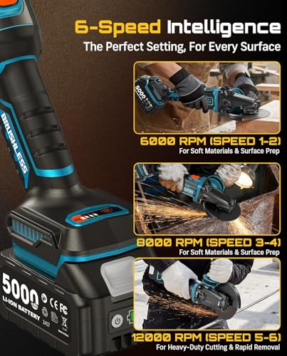 SEESII Flathead Cordless Angle Grinder