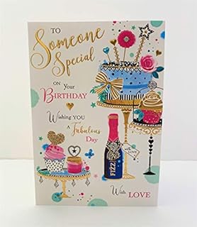 Jonny Javelin Female Someone Special Birthday Card - Birthday Cake Champagne