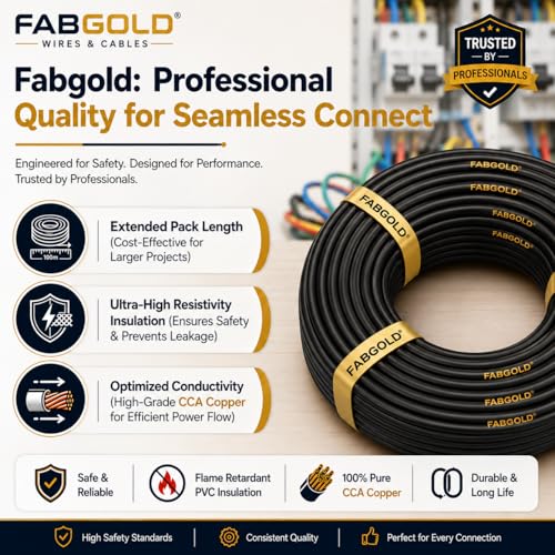 Image of 1.0 sqmm Single Core Copper Electrical Wire, 90 Meter (Black) | Heat Resistant & Flame Retardant (FR) | Lead-Free LSH House Wire for Home & Industrial Use