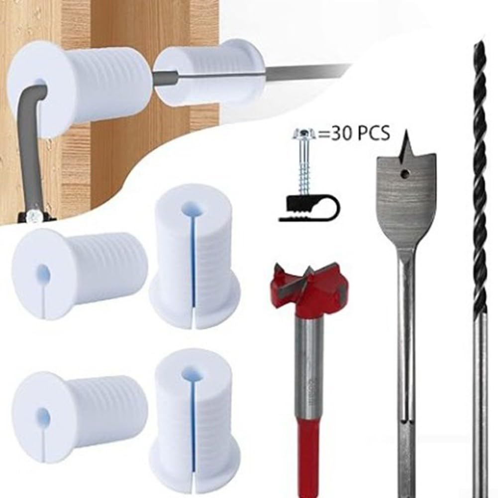 Para Starlink Kit de enrutamiento de cable para paso de pared con anillos de silicona y herramientas de taladro para RV y uso doméstico móvil negro (gris)