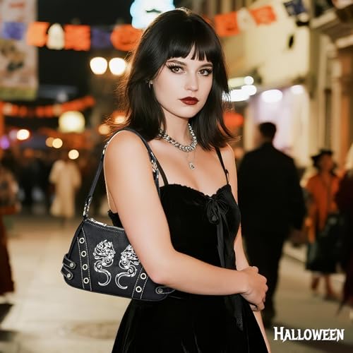 Y2K Small Shoulder Bag Goth Punk Studded Purse for Women3