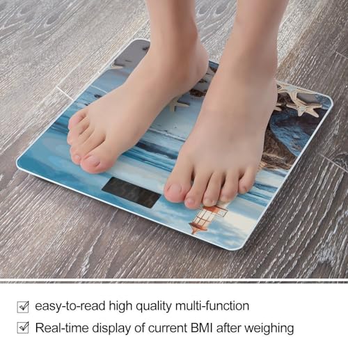 Báscula Digital de Baño Starfish Lighthouse Beach Vidrio Templado miniatura 5