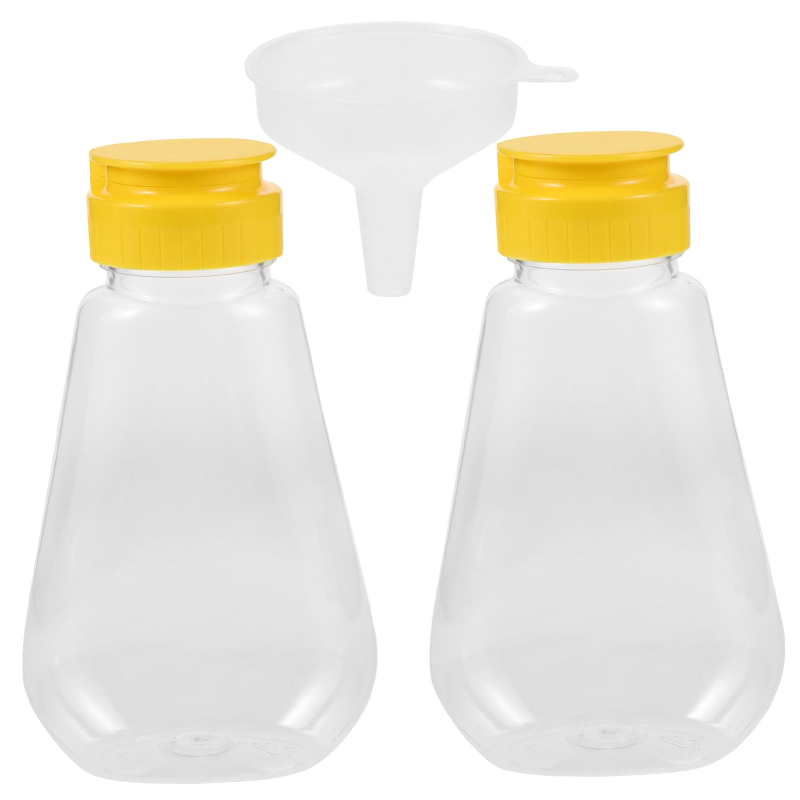 POPETPOP Squeeze Honey Containers 2pcs Salad Dressing Bottles Ketchup Mustard Bottle Syrup Container Easy Flip Cap Design