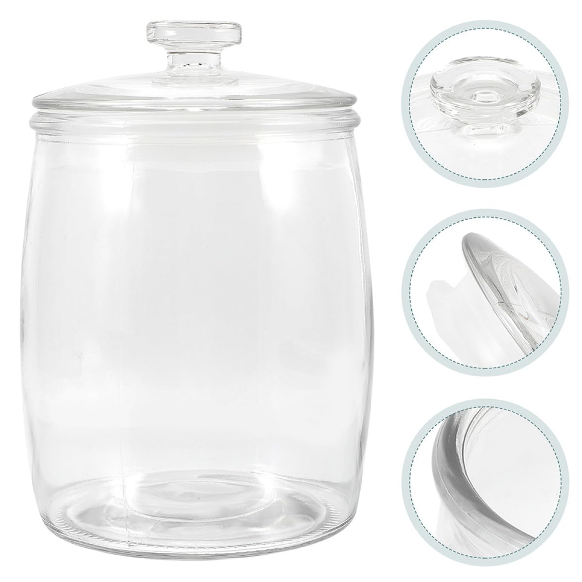 CALLARON Tarro de Vidrio Transparente Hermético para Encurtidos y Galletas Tapa, Capacidad 2250 Ml, Contenedor de Cocina Grande para Fermentación y Almacenamiento de Alimentos