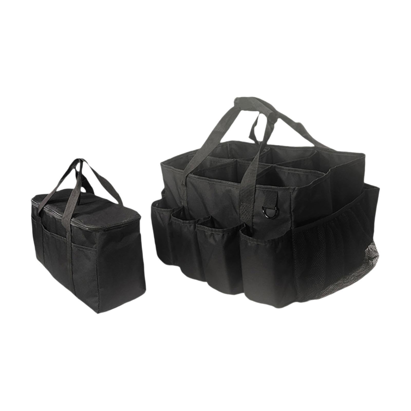Borsa portaoggetti per la pulizia durevole con maniglia, progettata per organizzare i prodotti per la pulizia per lavoratori e professionisti, borsa, 2 pezzi di sacchetti