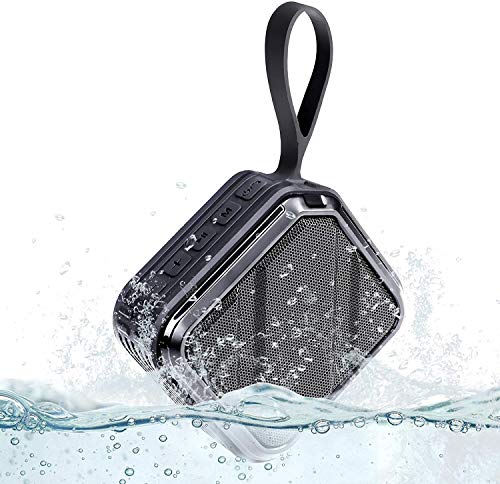 Waterproof Portable Bluetooth Speaker, Wireless Outdoor Speaker with Dual Pairing, Bluetooth 5.0, IPX7 Waterproof, Built-in Mic, Wireless Stereo Loud Mini Speaker for Shower Room Bike Travel