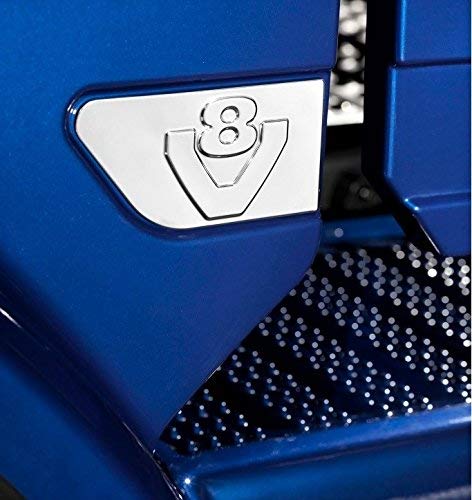 VNVIS 2 x Accesorios Decoración V8 Acero Inoxidable Pulido Espejo para Scania R 2004-2015 Camiones