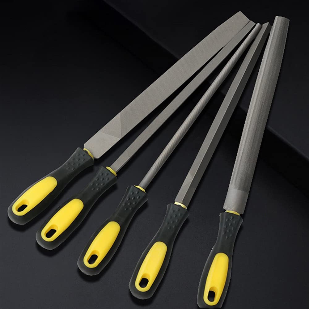 Handwerkzeug-Sets, 5-teiliges Feilen-Set, handgefertigte Metall-Feilen-Werkzeug-Sets mit quadratischer, flacher, dreieckiger, runder, halbrunder Feile for Holzarbeiten, Metallmodelle/150 mm ( Color :