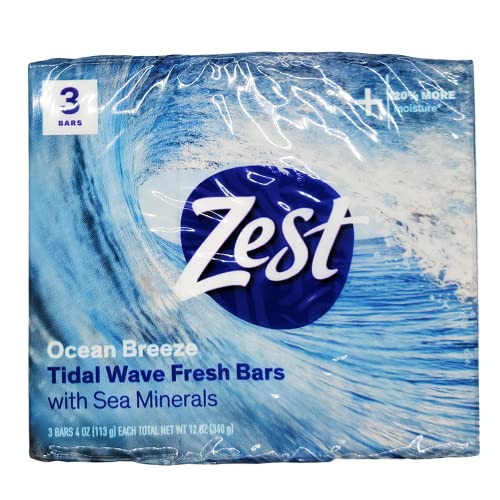 Image of Zest Bar Soap 3 ct, ocean breeze, 12 Ounce