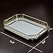 Vintage Gold Mirrored Vanity Tray – Decorative Perfume and Makeup Organizer with Handles for Dresser, Bathroom or Jewelry Display, Large Size 13.8